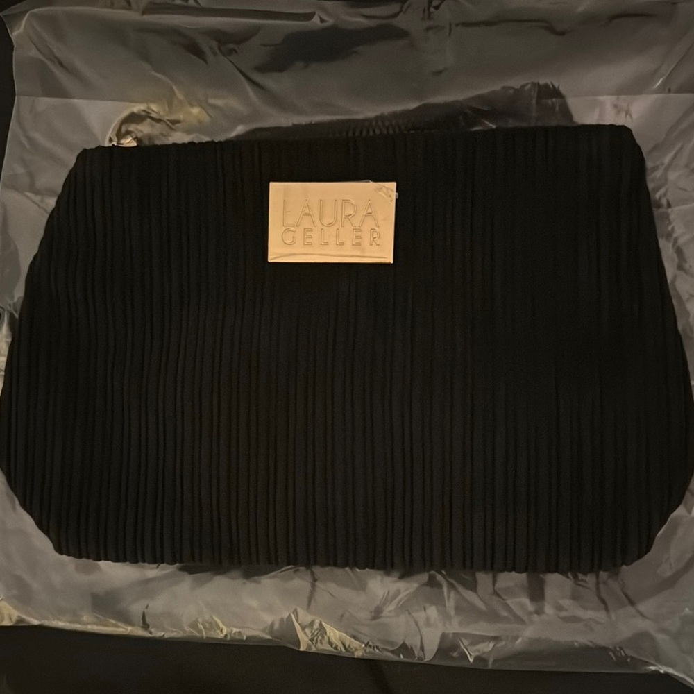 Laura Geller Black Quilted Makeup Bag/Clutch